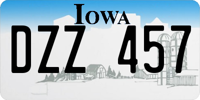 IA license plate DZZ457