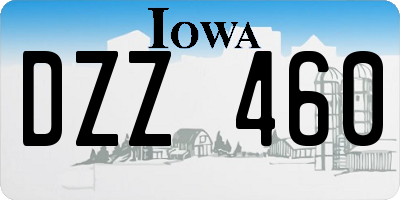 IA license plate DZZ460