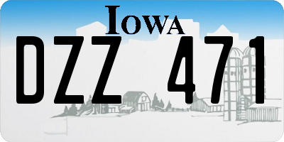 IA license plate DZZ471