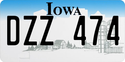 IA license plate DZZ474