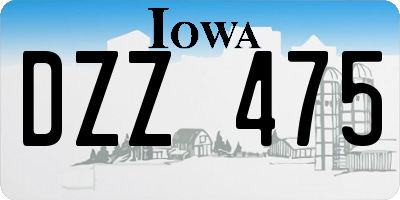 IA license plate DZZ475