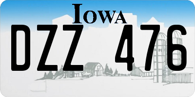 IA license plate DZZ476