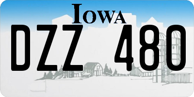 IA license plate DZZ480