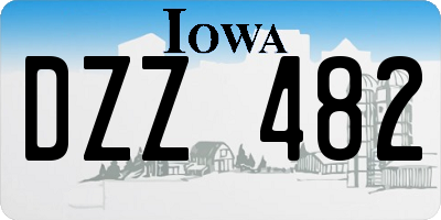 IA license plate DZZ482