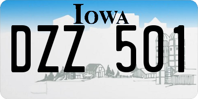 IA license plate DZZ501