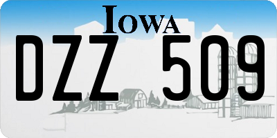 IA license plate DZZ509