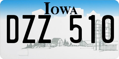 IA license plate DZZ510