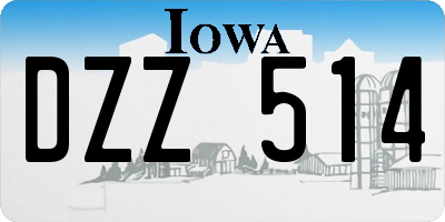 IA license plate DZZ514