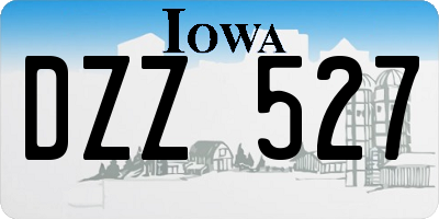 IA license plate DZZ527