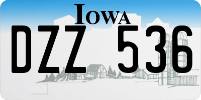 IA license plate DZZ536