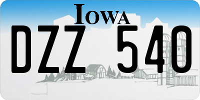 IA license plate DZZ540