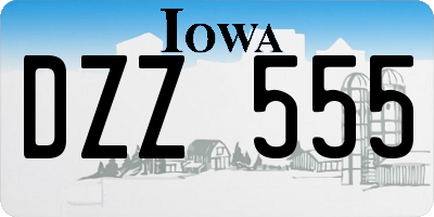 IA license plate DZZ555