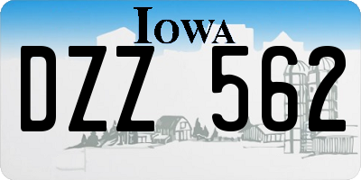 IA license plate DZZ562