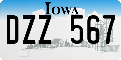 IA license plate DZZ567