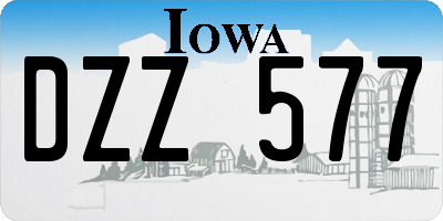 IA license plate DZZ577