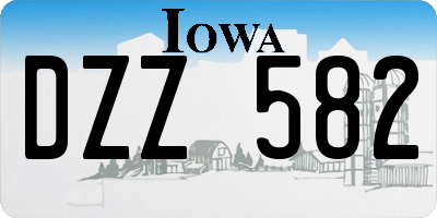 IA license plate DZZ582