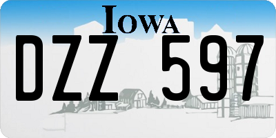 IA license plate DZZ597