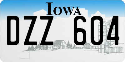 IA license plate DZZ604