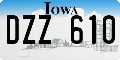 IA license plate DZZ610