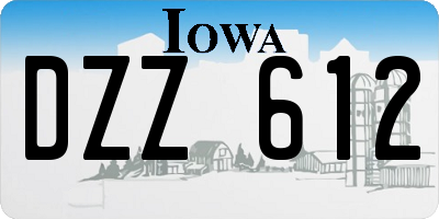 IA license plate DZZ612