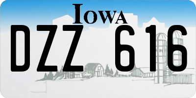 IA license plate DZZ616