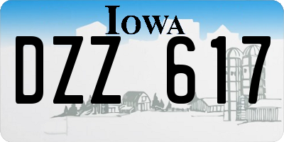 IA license plate DZZ617