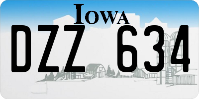 IA license plate DZZ634