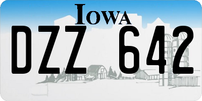 IA license plate DZZ642