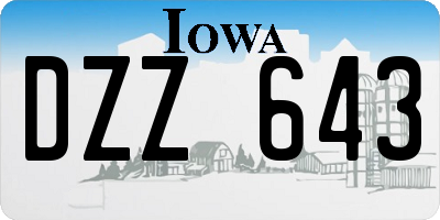 IA license plate DZZ643