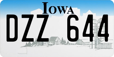 IA license plate DZZ644