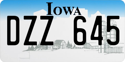 IA license plate DZZ645