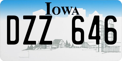 IA license plate DZZ646