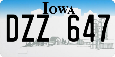 IA license plate DZZ647