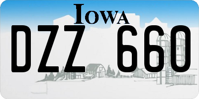 IA license plate DZZ660