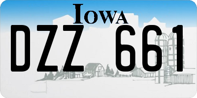 IA license plate DZZ661