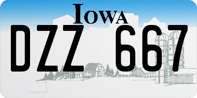 IA license plate DZZ667