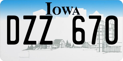 IA license plate DZZ670