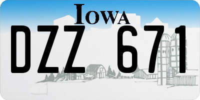 IA license plate DZZ671