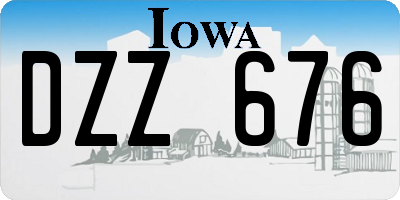 IA license plate DZZ676