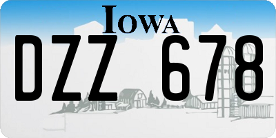 IA license plate DZZ678