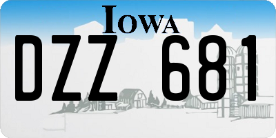 IA license plate DZZ681