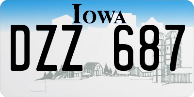 IA license plate DZZ687