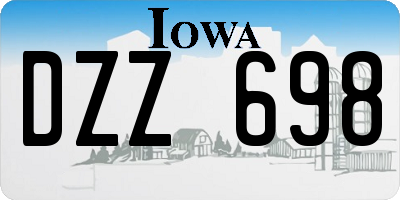 IA license plate DZZ698