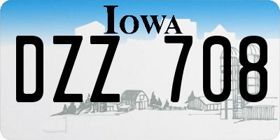 IA license plate DZZ708