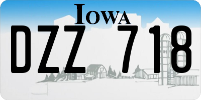 IA license plate DZZ718