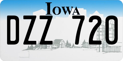 IA license plate DZZ720