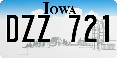 IA license plate DZZ721