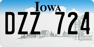 IA license plate DZZ724