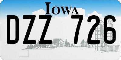 IA license plate DZZ726