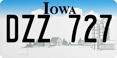 IA license plate DZZ727